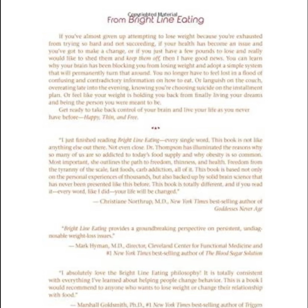 Bright line eating book